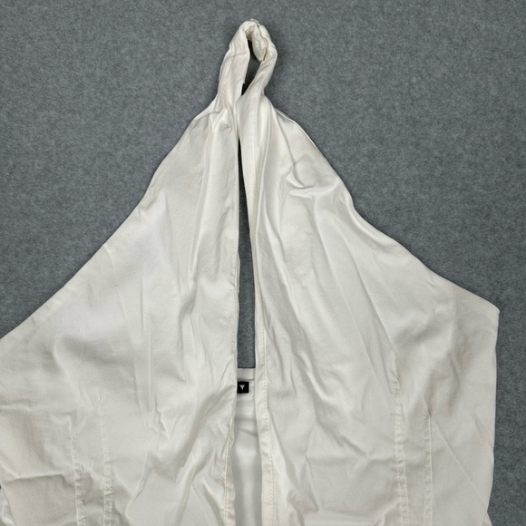 Zara Halter Top Womens M White Draped Open Front Sleeveless‎ Vest Pockets Cargo - Picture 4 of 16